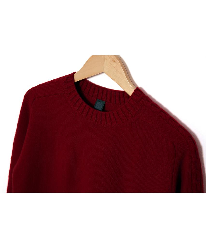 Iolo Cable Round Dress_Burgundy