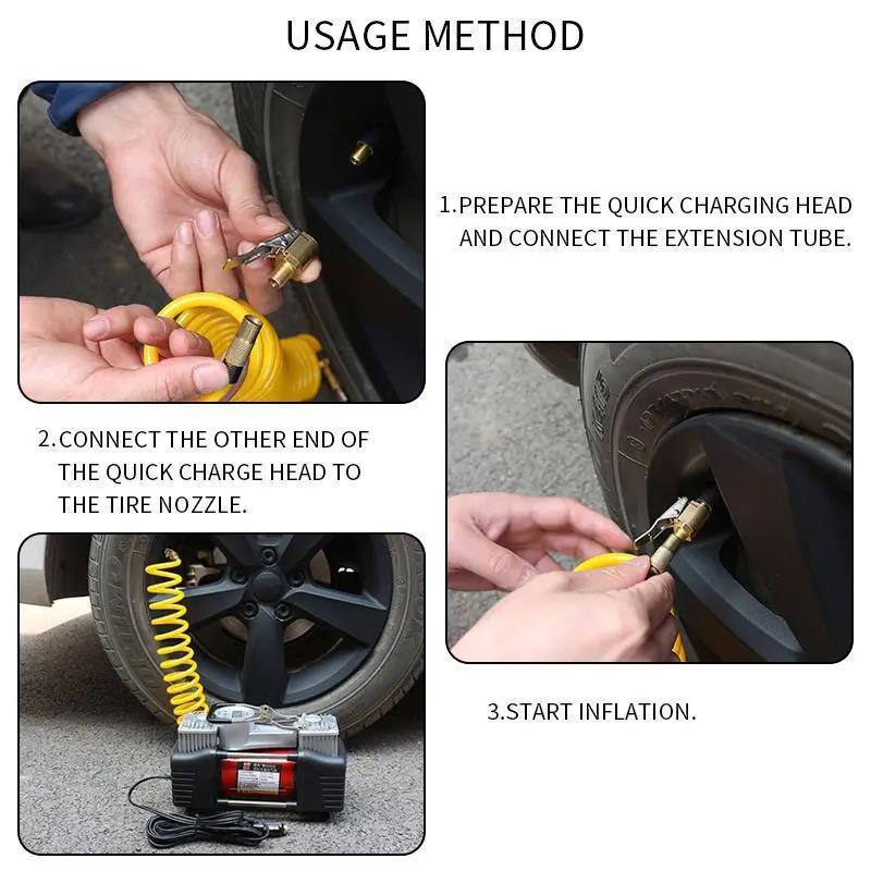 1/2/4pcs Car Tire Air Chuck Inflator Pump Valve Connector Clip-on Adapter Car Brass 6mm 8mm Tyre Wheel Valve For Inflatable Pump Valve Stems 1