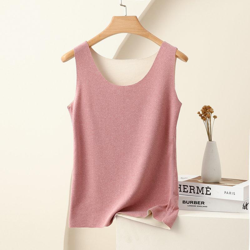 Women's AB Side Double Fleece Round Neck Thermal Tank Top Slim Base Layer Vest M-2XL