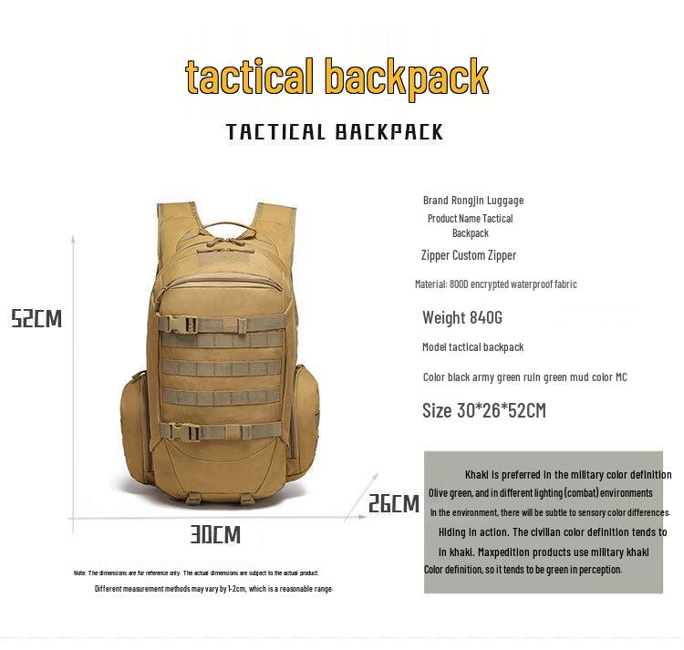 Men's Large Capacity Outdoor Hiking and Travel Backpack - Scratch & Wear-Resistant