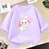 Cute Cartoon Rabbit Lollipop Print T Shirts Student Girls Kawaii Tee High Quality Cotton Summer Short Sleeve Casual Tops