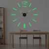 European Large Silent Luminous Clock DIY Mirror Wall Clock Creative Living Room Office Three-dimensional Wall Clock