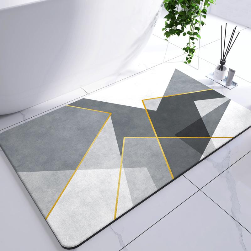 Diatomite Leaf Bath Mat Foot Mat Non-slip Bathroom Rug Absorbent Bath Carpet Quick Drying Shower Toilet Bathtub Doormat Washable
