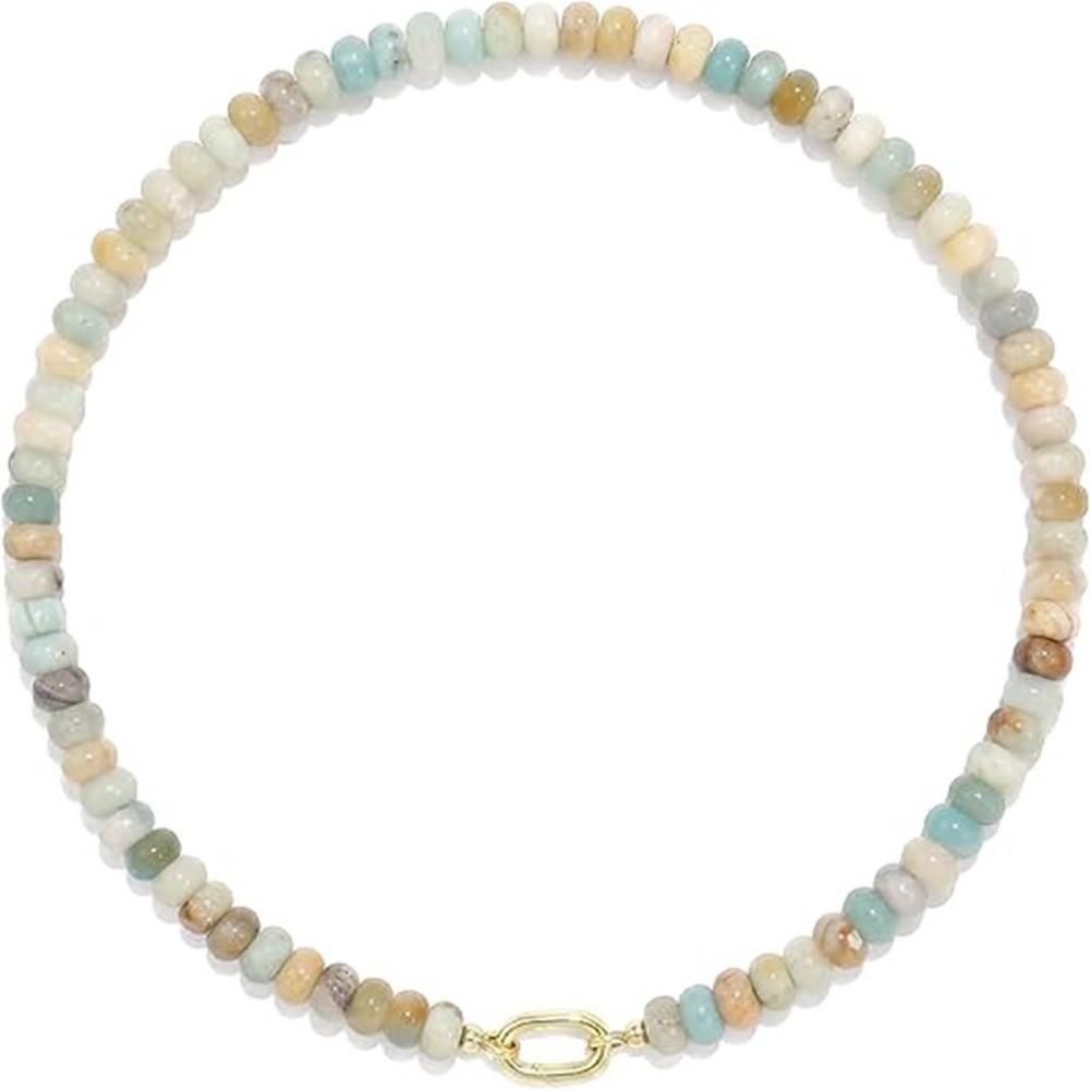 Layered Beaded Gemstone Necklace Colored Clavicle Chain Necklace Choker Necklace  Summer Beach