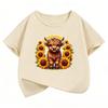 Fashion Cow with Flower Design TShirt Printed T Shirt Girls Summer Clothes Short Sleeve Tops TShirts Cute Boys Clothing