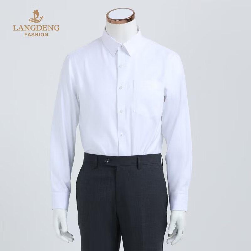 Langdeng Men's Business Casual Long-Sleeve Shirt