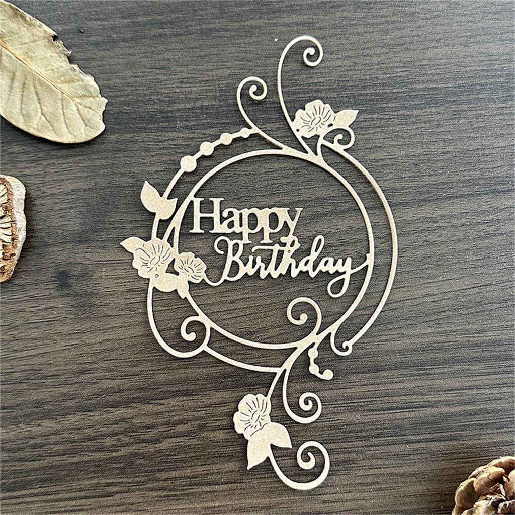 Birthday Wreath Carbon Steel Die Cut Templates Decorative Embossing Paper Die for Scrapbooking Photo Album Card Making