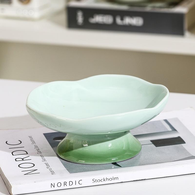 

Ceramic Tall Footed Drinking Water Bowls, Anti Overturning Oblique Mouth, Neck Protection, Large Caliber Cat Bowl, Articles, 1Pc