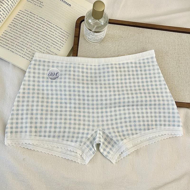 Female Spring and Summer Pure Cotton 10A Antibacterial 2 In 1 Safe Flat Angle Underwear