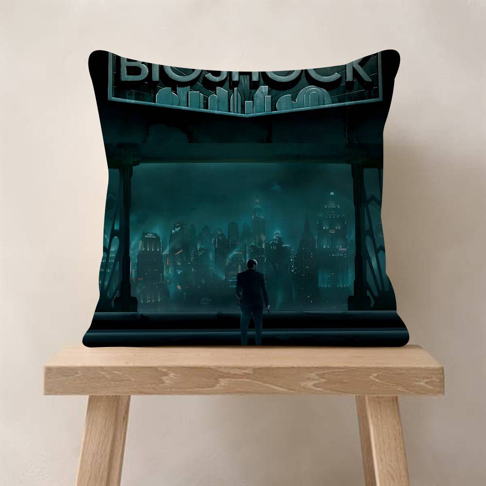 PC BioShock Game Cushion Cover Car Throw Pillow Case For Sofa Car Christmas Gift