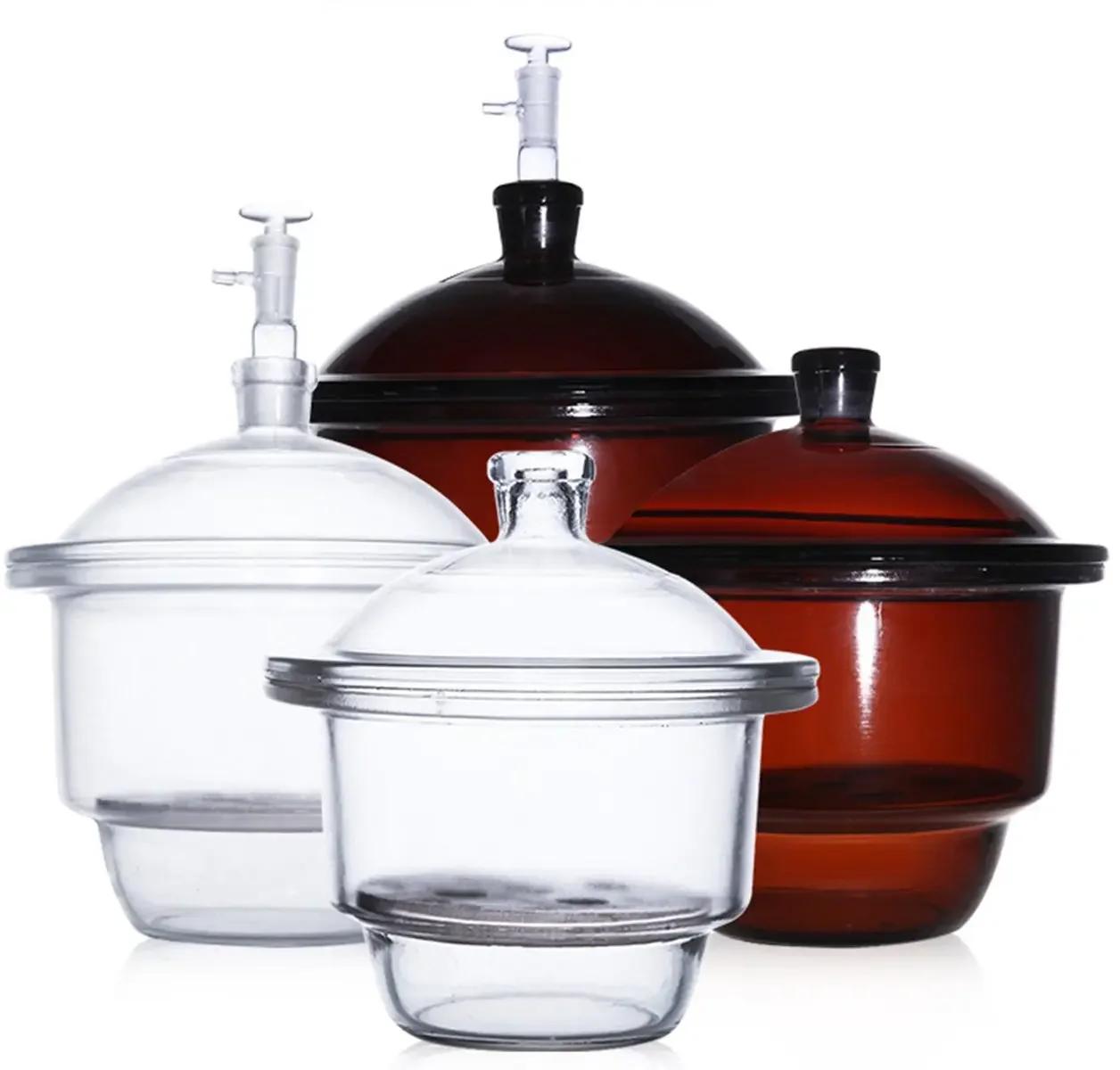 150mm 180mm 210mm Borosilicate Glass Vacuum Drier Desiccator Jar Lab Dessicator Dryer 150mm Clear Color