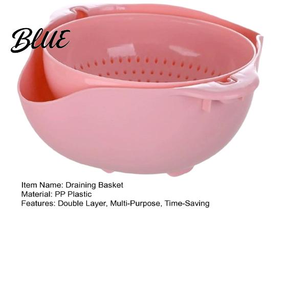 Food Prep Colander Fruit Portable Vegetable Basket Washing Double Layer Multifunctional Draining Snack Basket & Colander Strainer Bowl for