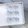 10pcs French Cat Eye Sea Ice Blue Transparent 3D Butterfly Handmade Press On Nails