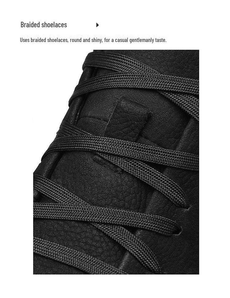 Men's Genuine Leather Low-Top Hiking Shoes - Spring/Autumn Casual Large Size Cowhide Sneakers