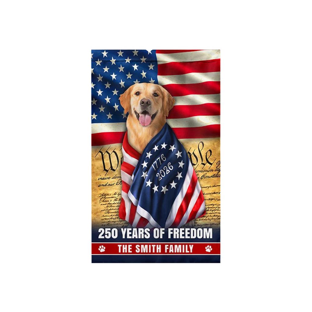 250 Years of Freedom Garden Flag Single Sided 30X45cm Decorative Outdoor Banner with Cat and Patriotic Design for Yard and Home Display