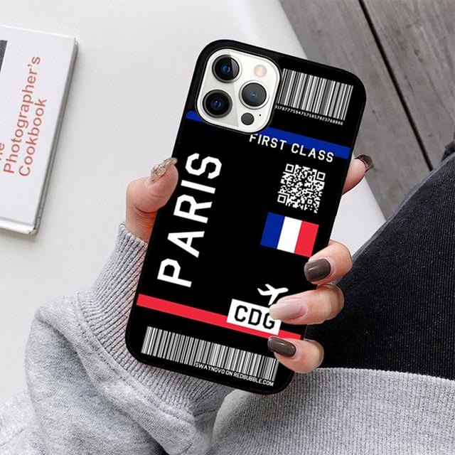 Boarding Pass Plane Ticket Phone Case For iPhone 17 Air 16 15 14 13 12 11 Pro Max Plus Max Cover Shell coque