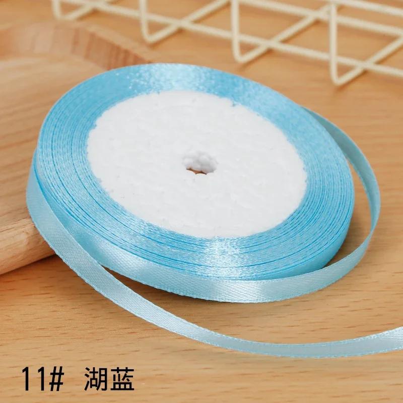 6mm Satin Ribbon DIY Artificial Silk Material Christmas Halloween Wedding Birthday Party DecorationHandmade Bows Gift Wrapping