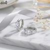 Effie Queen 925er Reinsilber Oval Geformte Zirkonia Creolen Bankett Schmuck für Damen Hochzeitsfeier 2026 Trend Ohrringe LZE23