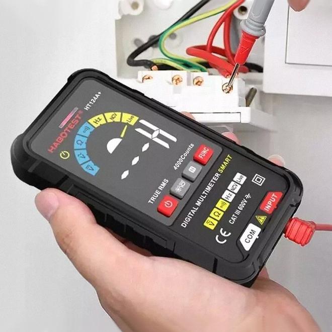 Digital Universal Multimeter Habotest Ht124+ Ncv With Led Flashlight + Batteries