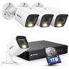 Kit De Surveillance - ANNKE - 1080p - 4 Caméras - Vision Nocturne - IP67 Étanche