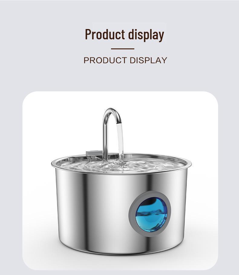 Stainless Steel Smart Pet Water Fountain with Automatic Circulation, 3.2L Large Capacity Cat Water Dispenser