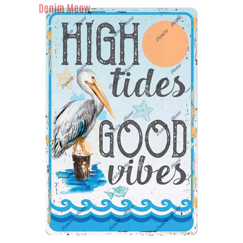 Vintage Sea Turtle Decor, Sea Snail, Metal Tin Sign, Nautical Beach Ocean Theme, Retro Seaside Underwater Summer Plates, WY283