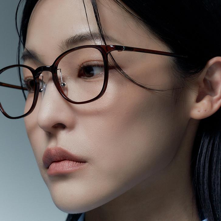 Alloaiweeo [Air Flex] Al6403 1616G Airflex Ultra-Lightweight_Brown Saint Square Eyeglass Frame_Blue Light Lens Selection