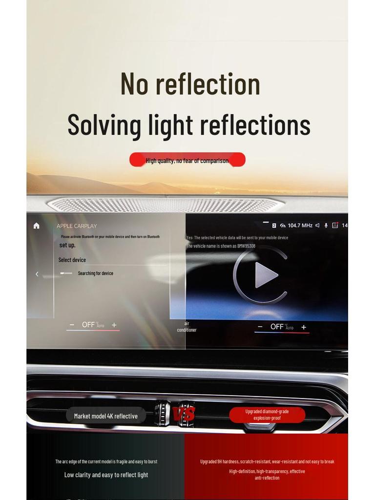 Tesla Model 3/Y Displayschutzfolie - Gehärtetes Glas für das Mittelkonsolen-Display