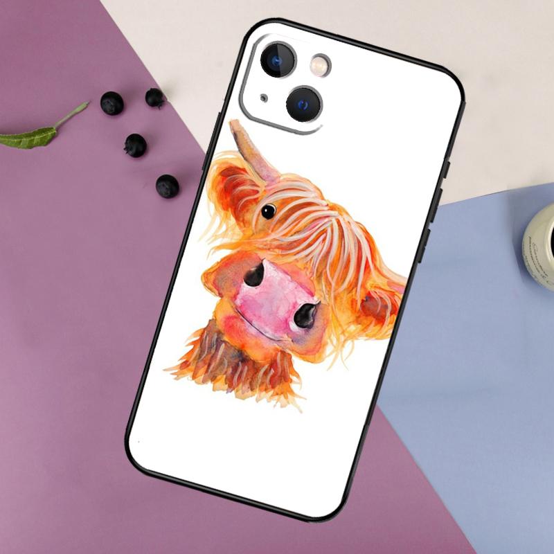 Highland Cows Silicone Case For iPhone 17 15 13 12 11 14 Pro Max 16 Plus 12 13 Mini 16e 17 Air Back Cover
