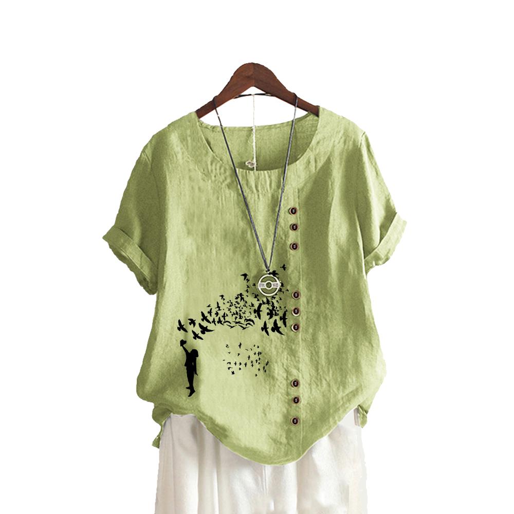 

Женские модные блузки с цветочным принтом, летние футболки с круглым воротником L и коротким рукавом, женские повседневные свободные блузки, топы больших размеров XXXXXL