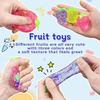 3Pcs Glittery Fruit Shaped Stress Relief Ball Set, Sensory Squeeze Toys, Random Style & Color