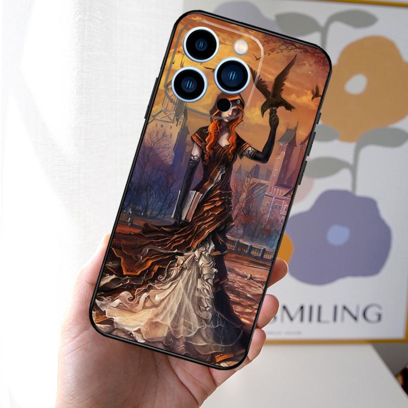 

Halloween Moon Witch Horror Phone Case For iPhone 16 15 11 13 12 14 Pro Max Mini X XR XS 7 8 Plus Soft Cover iPhone 16Pro MAX