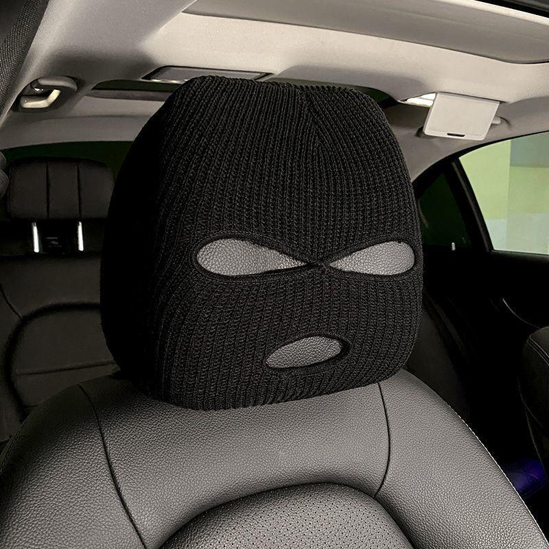 TikTok-Inspired Car Headrest Cover - Funny & Stylish Universal Design (Black/White)