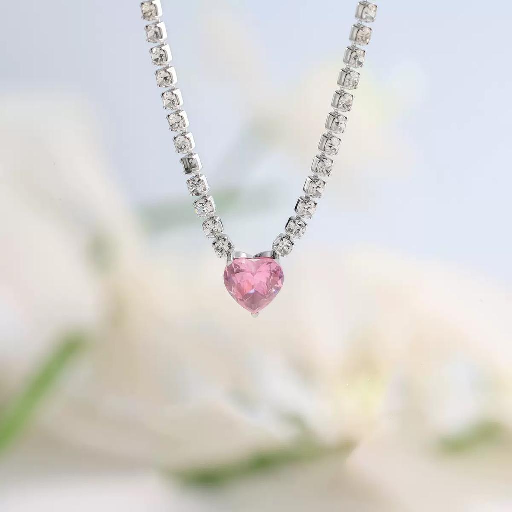 Titanium Steel Fringed Necklace With Diamonds Light Luxury Niche Collarbone Chain Gold And Silver Two-Color Does Not Fade