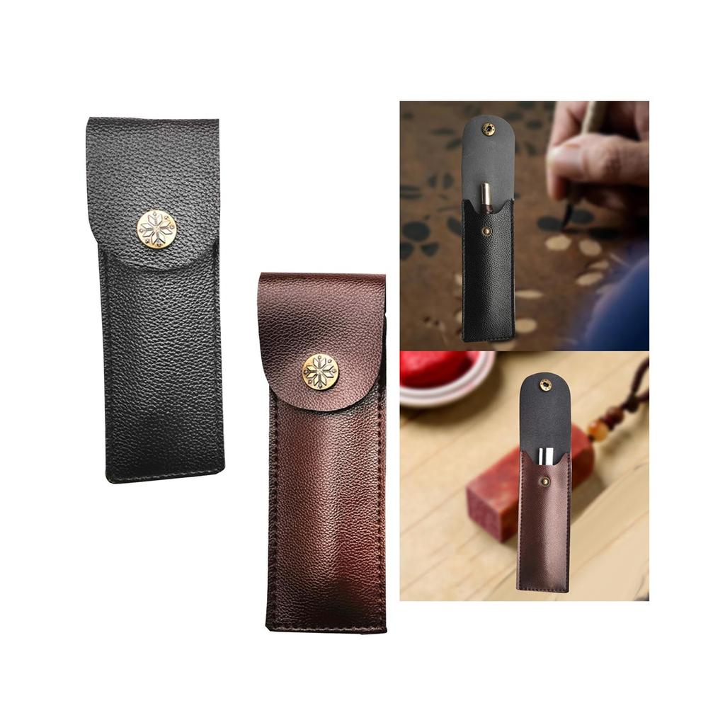 Schnitzmesser Leder PU-Leder Scheide Werkzeugorganisator Lederhandwerk Wickel Camping Taschenschnitzen Handwerkzeuge Messer Messertasche