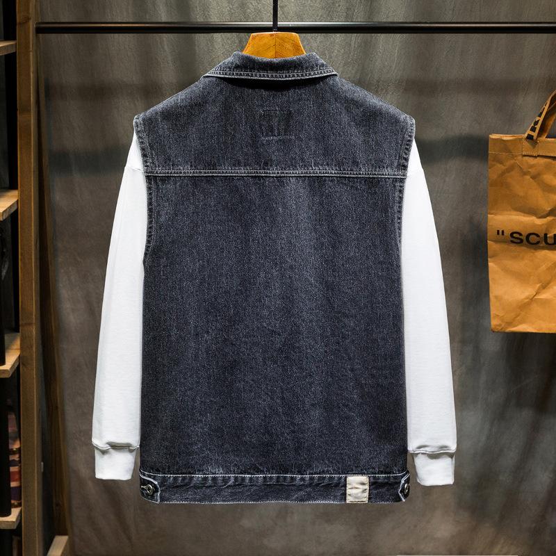 Summer Wasteland Style Denim Vest Men's American Retro Loose Handsome Tooling Jacket Trend All-match Waistcoat Vest