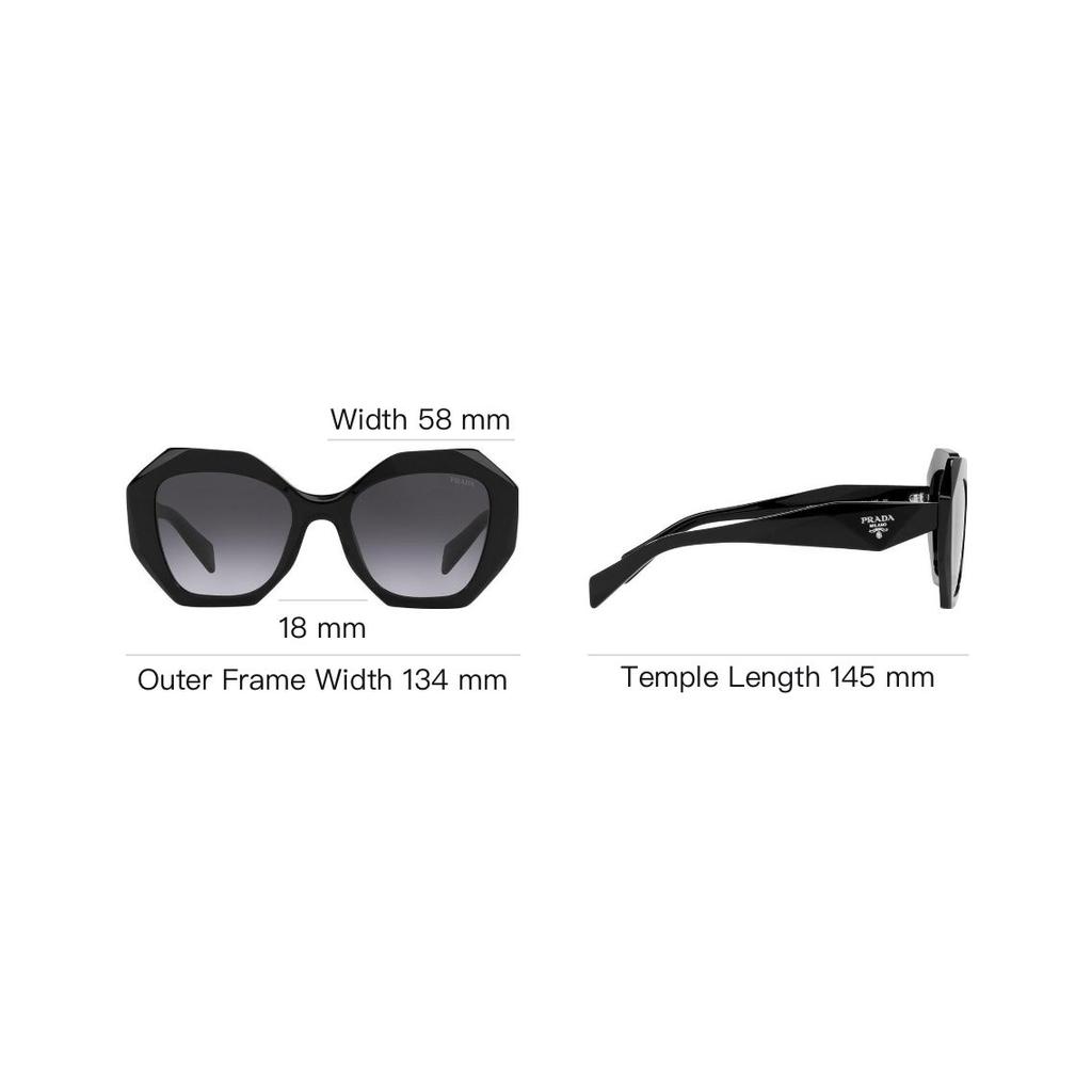 Prada Minimalist Casual Frame Fashion Irregular Shape Sunglasses Unisex sunglasses Black PR-16WS1AB5D1