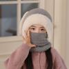 Knitted Beanie Rabbit Ear Winter Hat Warm Ears Pullover Cap Plush Scarf Hat  Kids Winter Wear