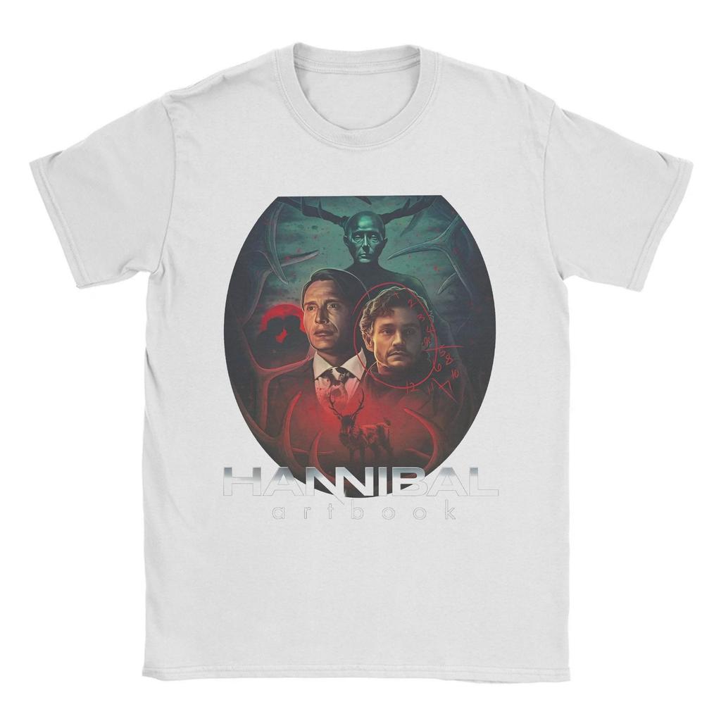 Mads Mikkelsen Herren T-Shirts Hannibal Mode T-Shirt Kurzarm Rundhals T-Shirt Baumwolle Übergröße Kleidung
