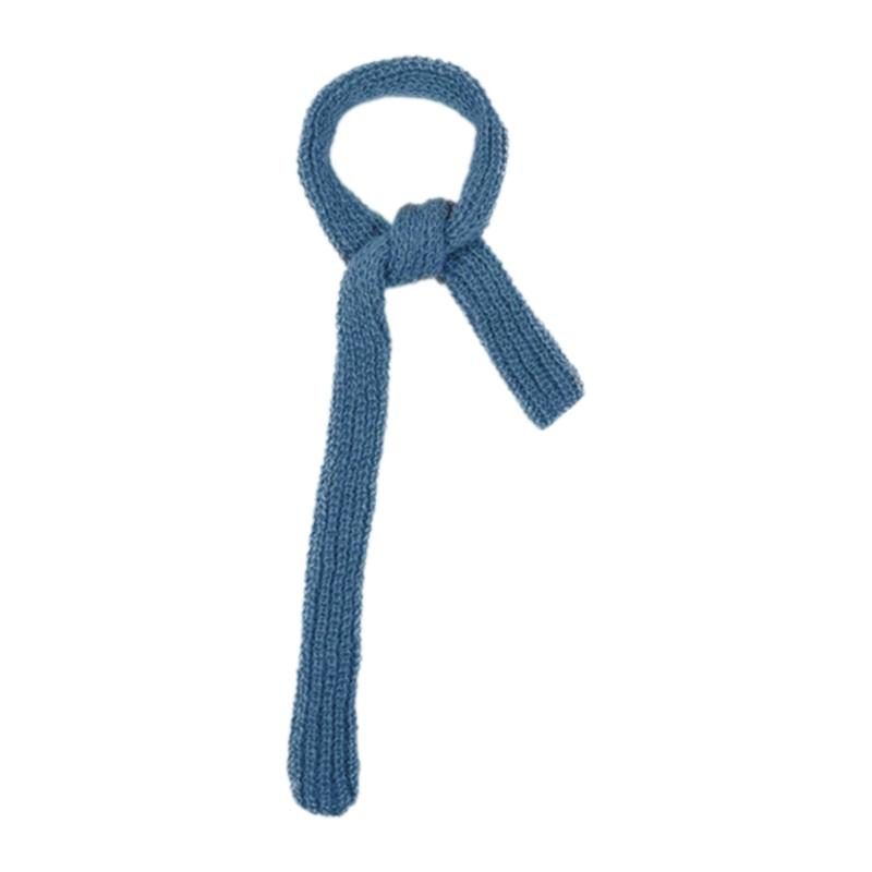 

100x4 см В язаний шарф Модний круглий трубчастий маленький шарф Зручний та сучасний шийну хустку для позування для жінок підлітків 1 синій