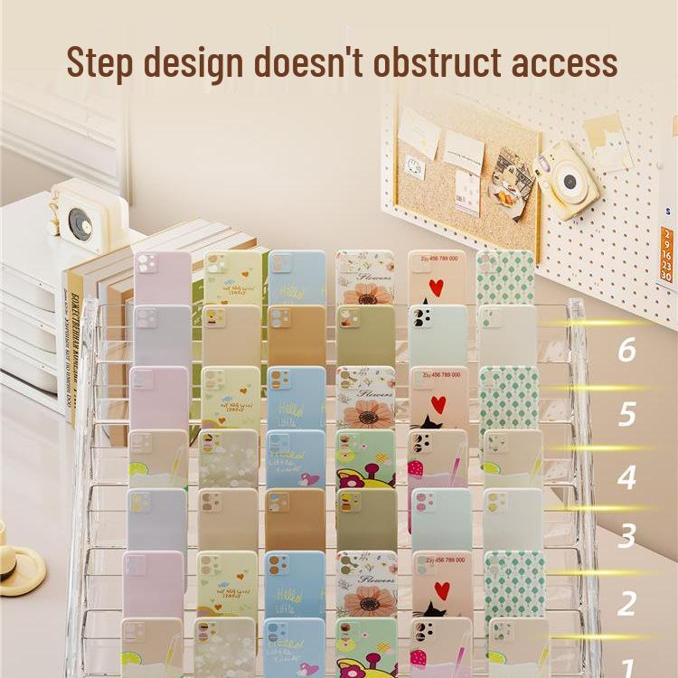 Acrylic Multi-Layer Display Stand for Mobile Phone Cases and Jewelry