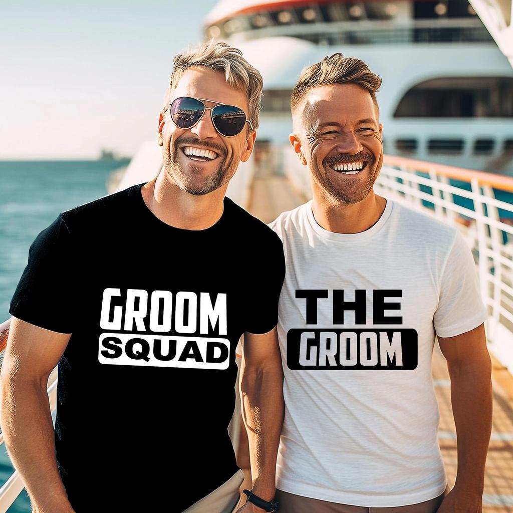 The Groom Squad Best Man T Shirt Team EVG Groom Groomsman Tshirt Friends Single Farewell Graphic Tops Bachelor Stag Party Tees