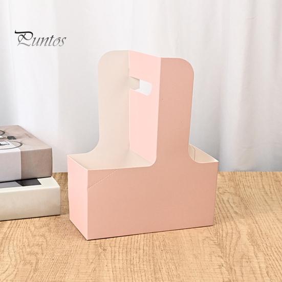 10 Pcs Disposable To-go Drink Carrier 2 or 4 Cup Paperboard Cup Holder with Handle Hot or Cold Drinks Carrier Box for Food Delivery Takeaway