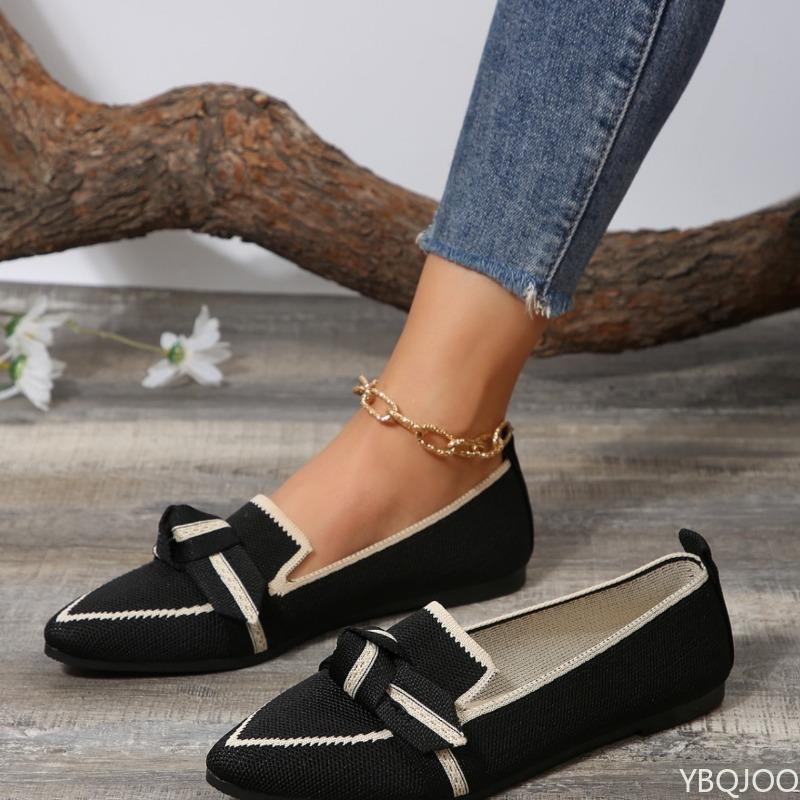 Fashion Spring pointed women's flat shoes are casual fashionable outdoor simple comfortable versatile breathable women's single shoes