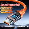 120W LED Digital Display Fast Charge USB Type C Cable for IPhone 17/16/15 Braided Fast Charging Auto Power Off Cable Data
