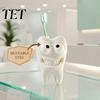 Bathroom Counter Organizer 3D Printed Smiling Tooth Toothbrush Holder, Funny Dental Desk Figurine, Small Sculpture Creative Shaped Storage Stand