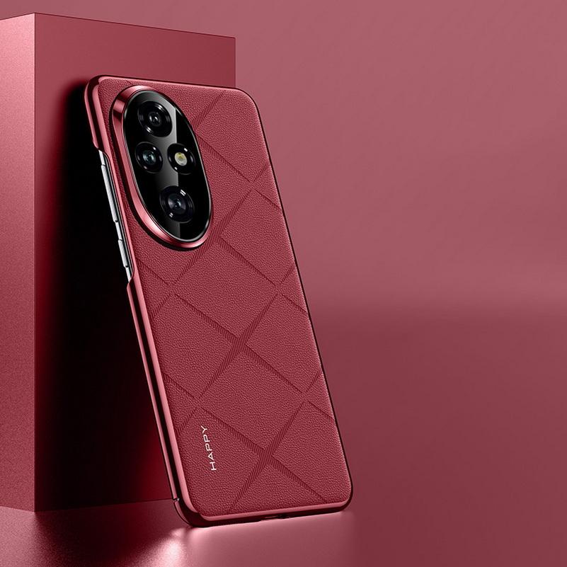 Plain Leather + Camera Lens Protection Case For Honor 200 Pro Honor200 Honor 300 Pro Hard Slim Good Texture Cover