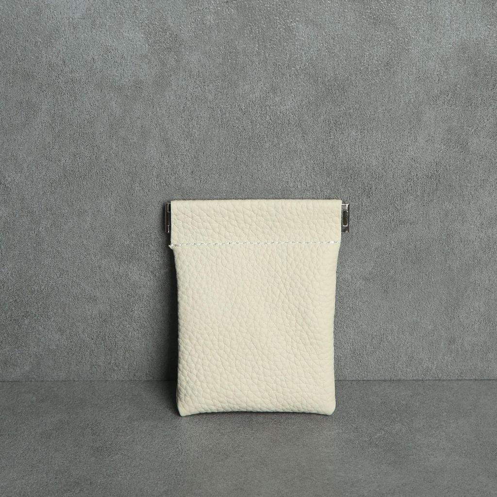 Top Layer Cowhide Earphone & Data Cable Storage Bag with Card Holder & Spring Clip Coin Purse