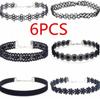 6pcs Women’s Black Lace Choker Necklace Set