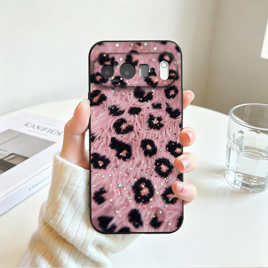 Pink Glitter Leopard Case for Google Pixel 11 pro 9a 10 9 Pro XL 8a 7a 6a 6 7 8 Pro 11ProXL 10a Funda Phone Cover